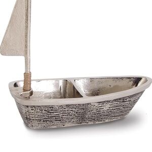 Mud Pie Silver Boat Decor Or Dip Serving Dish